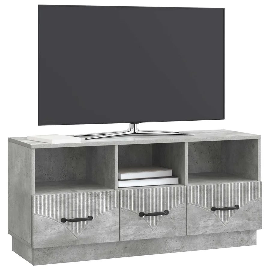 Meuble TV Gris béton 102 x 34,5 x 47 cm Bois d'ingénierie - 3