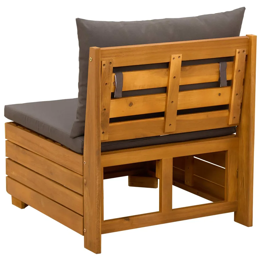 Sofa de jardin milieu Bois d'Acacia Massif Marron - 5