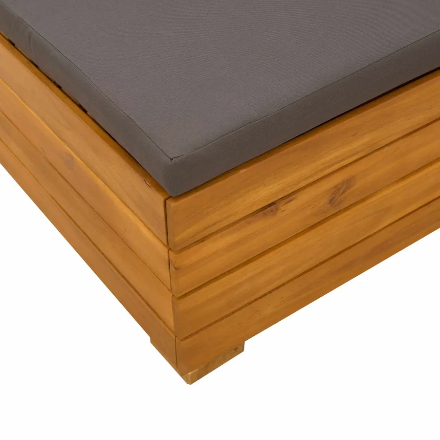 Sofa de jardin milieu Bois d'Acacia Massif Marron - 6