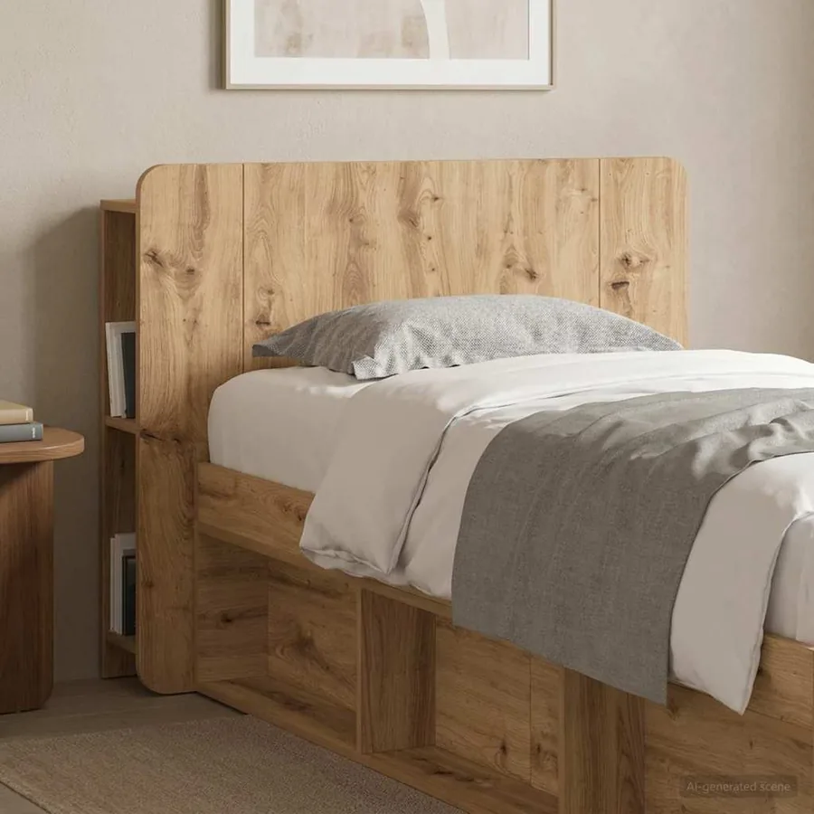 Cabinet de Tête de Lit Chêne artisanal 100 cm Bois d'ingénierie