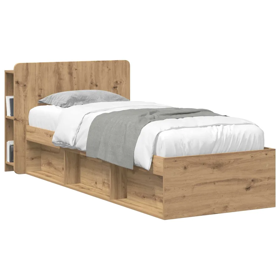 Cabinet de Tête de Lit Chêne artisanal 100 cm Bois d'ingénierie - 3