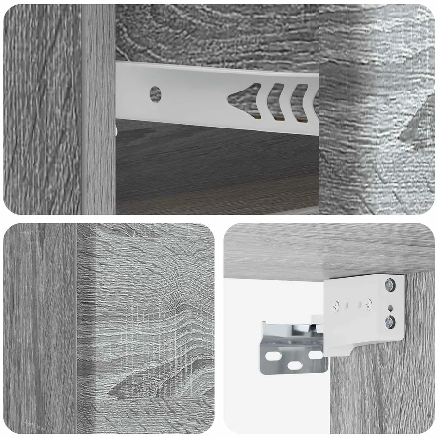 Cabinet de chevet mural Sonoma gris 34,5 x 33 x 20 cm - 8