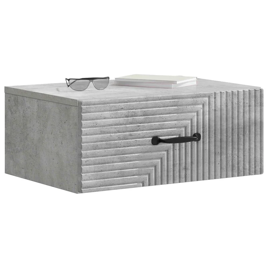 Cabinet de chevet mural 2 pcs Gris béton 49 x 34,5 x 20 cm - 3