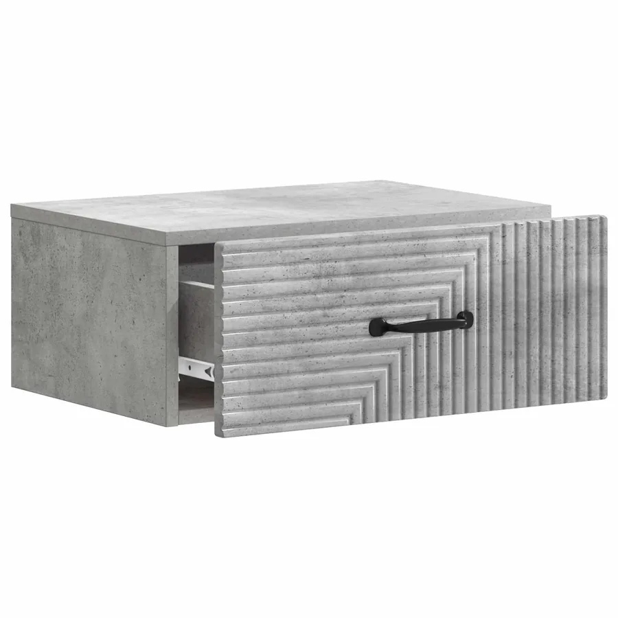 Cabinet de chevet mural 2 pcs Gris béton 49 x 34,5 x 20 cm - 6