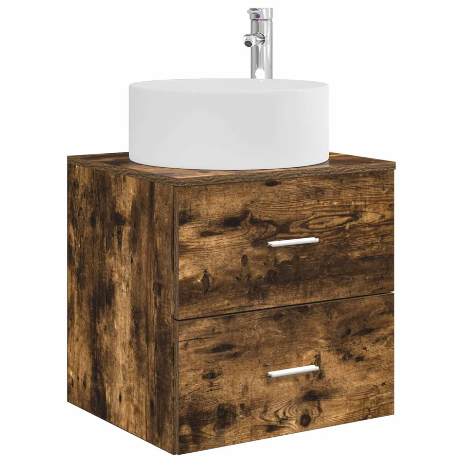 Vanité de lavabo mural Chêne fumé 49,5 x 44,5 x 65,5 cm - 2