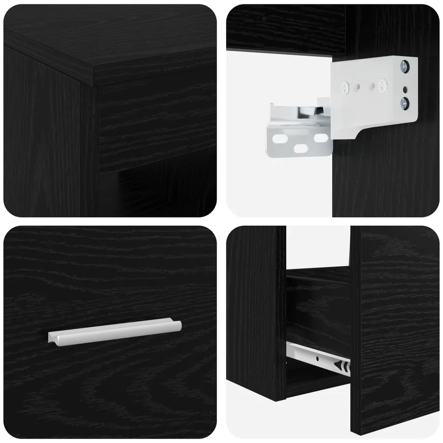 Ensemble de mobilier de salle de bain 2 pcs Chêne noir - 7