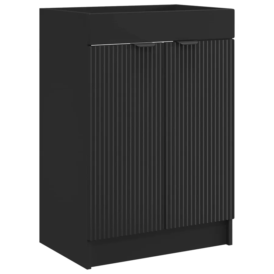 Ensemble de mobilier de salle de bain Noir 56 x 37,5 x 81 cm - 4