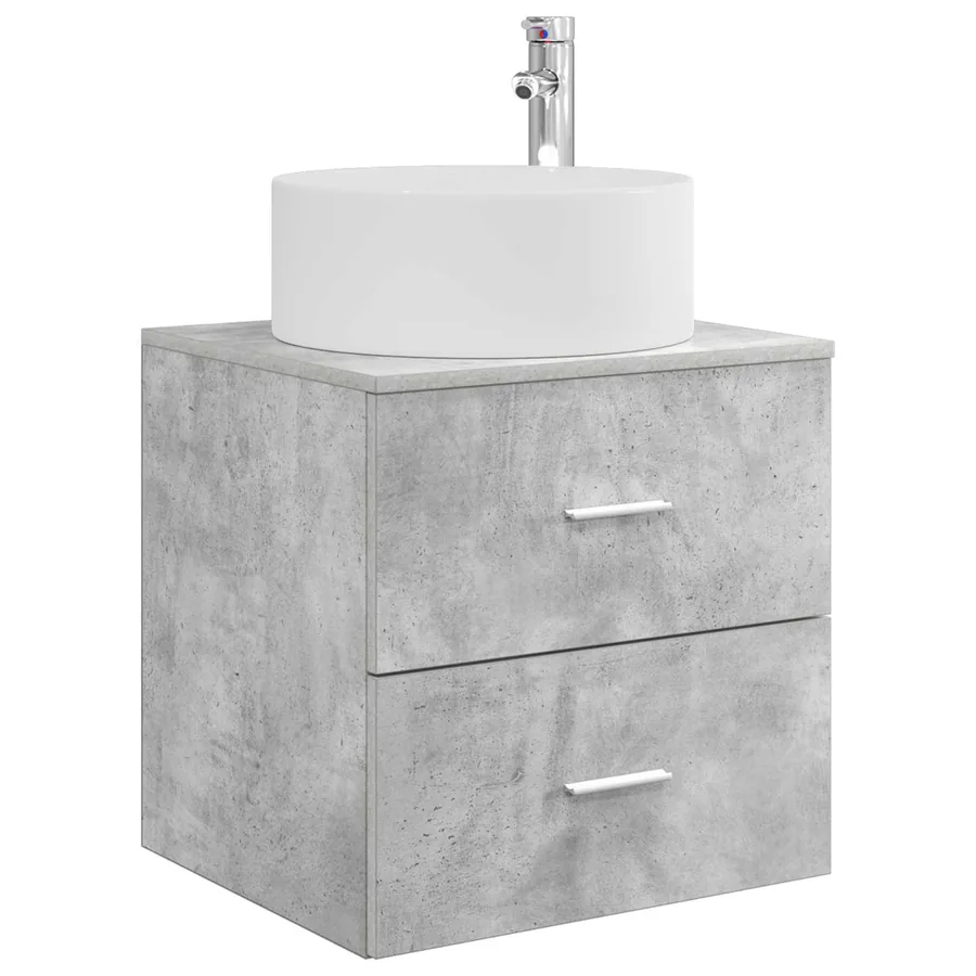 Ensemble de mobilier de salle de bain 5 pcs Gris béton - 5