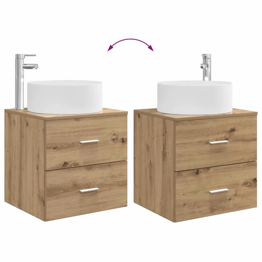 Ensemble de mobilier de salle de bain 4 pc Chêne artisanal - 13