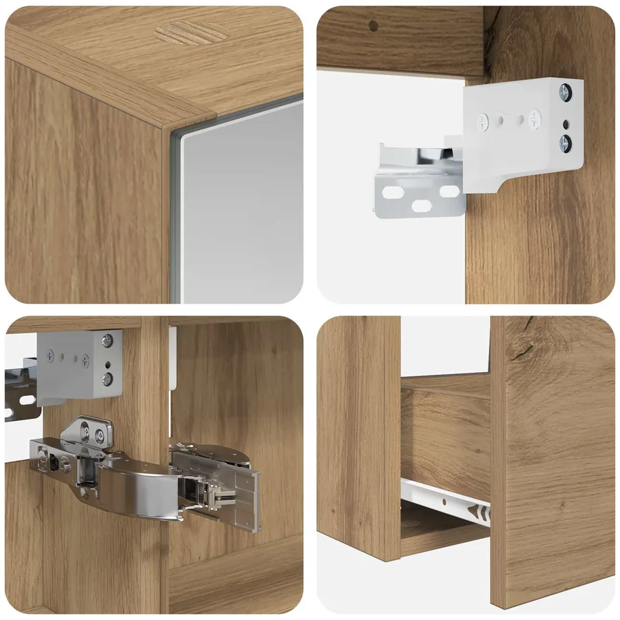 Ensemble de mobilier de salle de bain 4 pc Chêne artisanal - 9