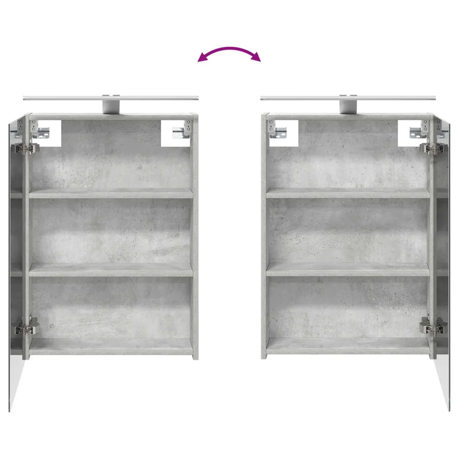 Ensemble de mobilier de salle de bain 4 pcs Gris béton - 11