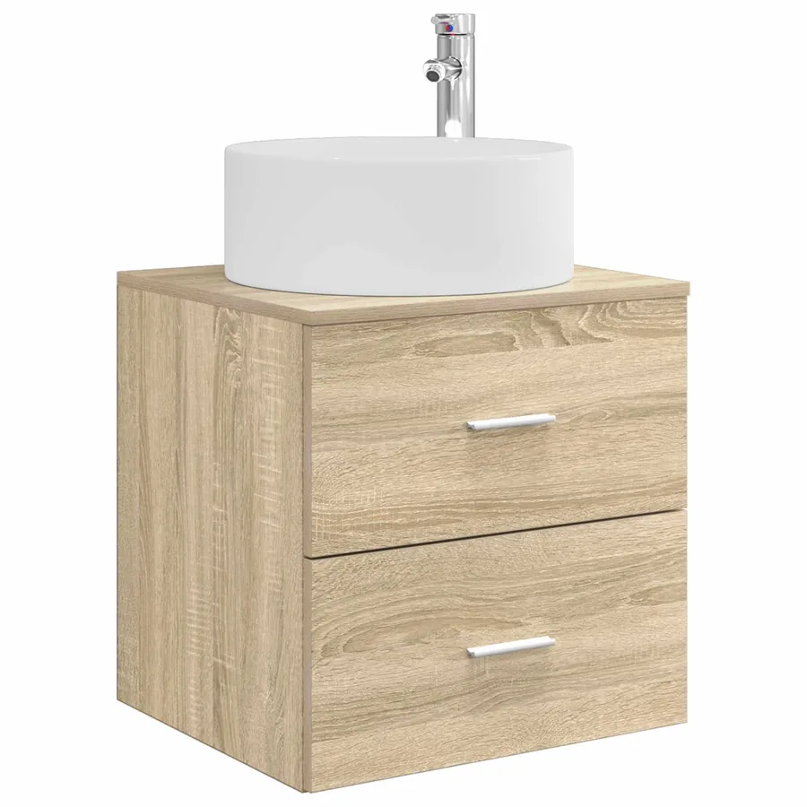 Vanité de lavabo mural Chêne Sonoma 49,5 x 44,5 x 65,5 cm - 2