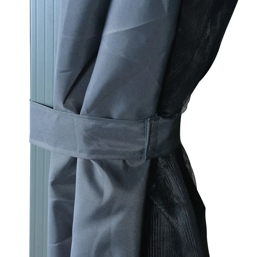 Tonnelle avec rideau 400x300 cm Anthracite Aluminium - 9