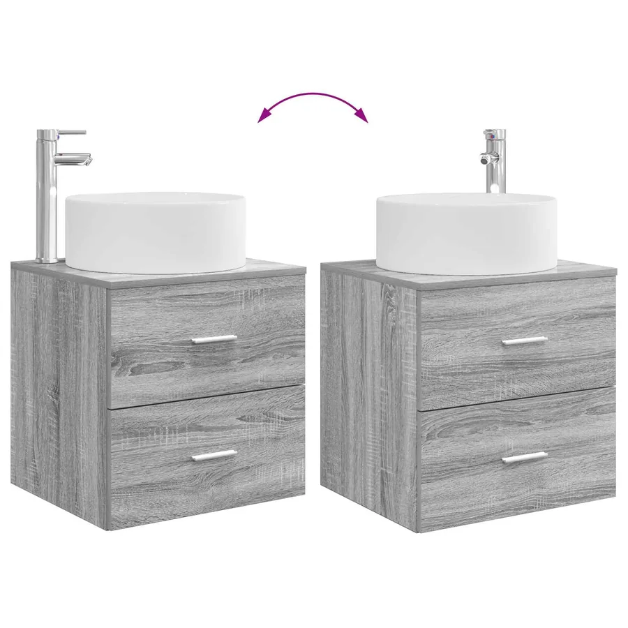 Ensemble de mobilier de salle de bain 4 pcs Sonoma gris - 13