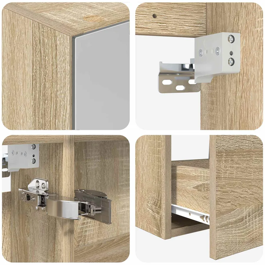 Ensemble de mobilier de salle de bain 5 pcs Chêne Sonoma - 9