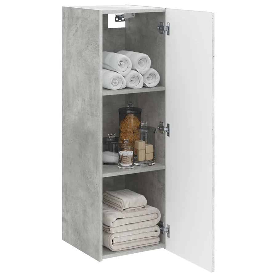 Cabinet de Salle de Bain Mural Gris béton 33 x 34,5 x 60 cm - 3
