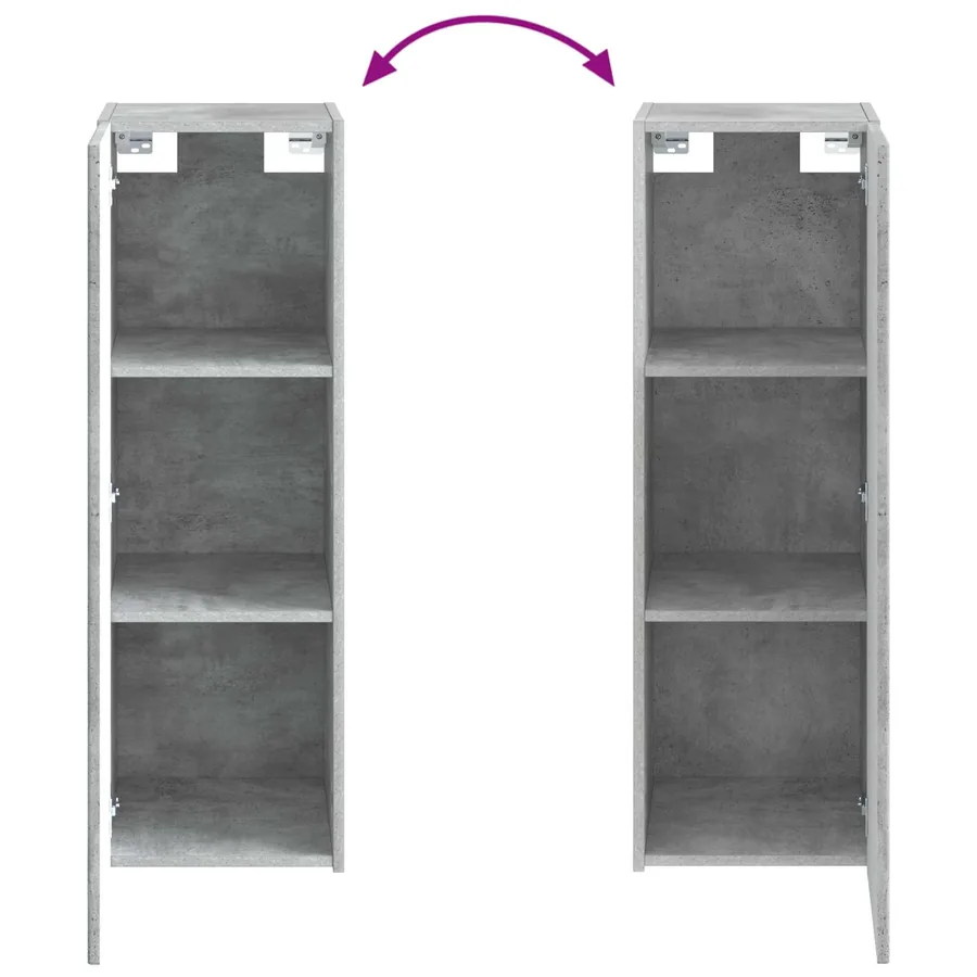 Cabinet de Salle de Bain Mural Gris béton 33 x 34,5 x 60 cm - 7
