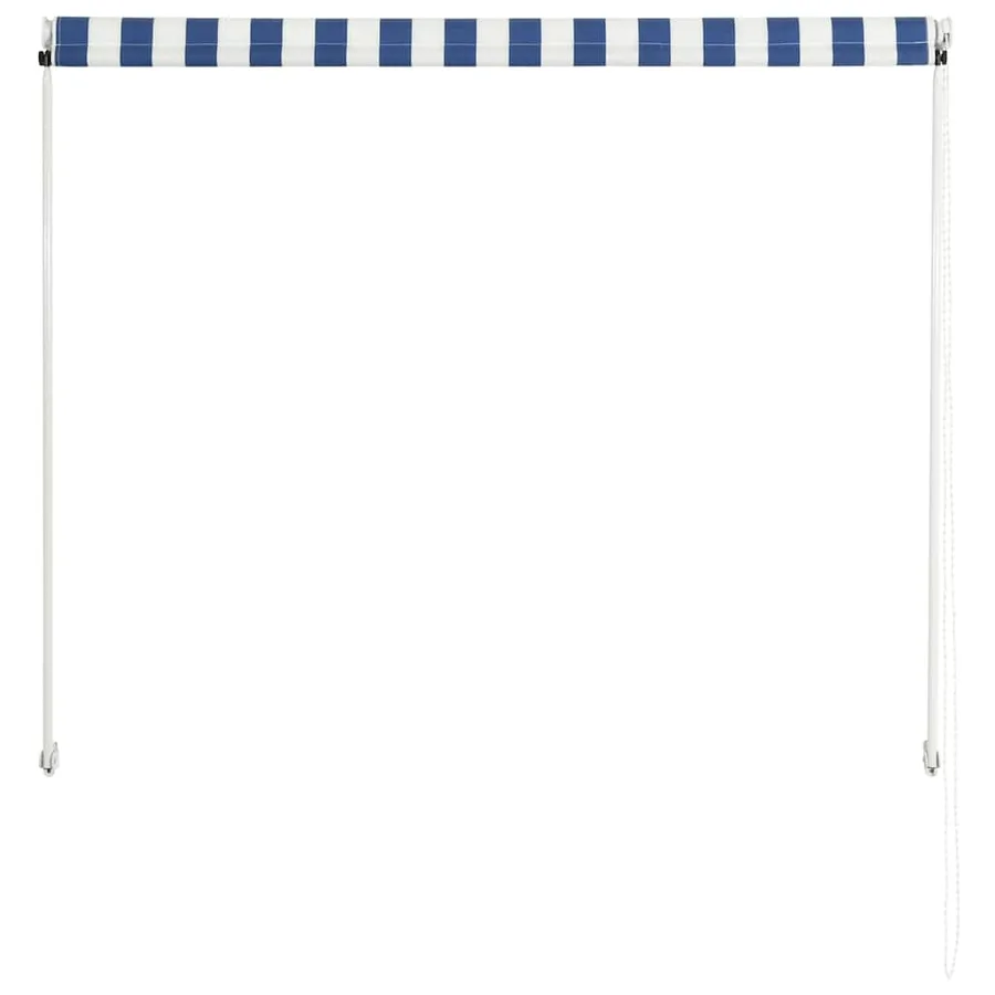 Auvent rétractable 150x150 cm Bleu et blanc - 5