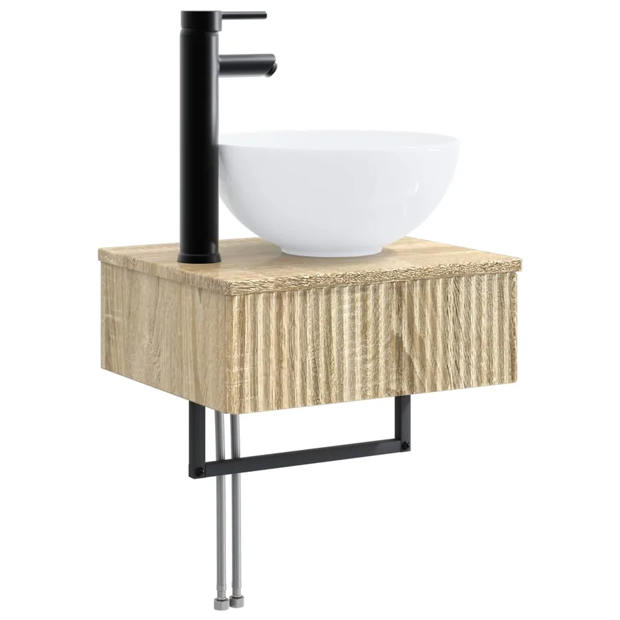 Ensemble de mobilier de salle de bain 5 pcs Chêne Sonoma - 7