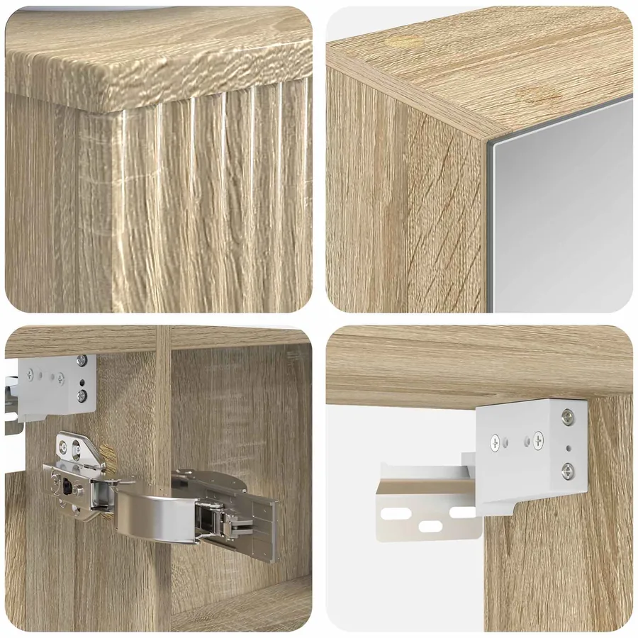 Ensemble de mobilier de salle de bain 5 pcs Chêne Sonoma - 8