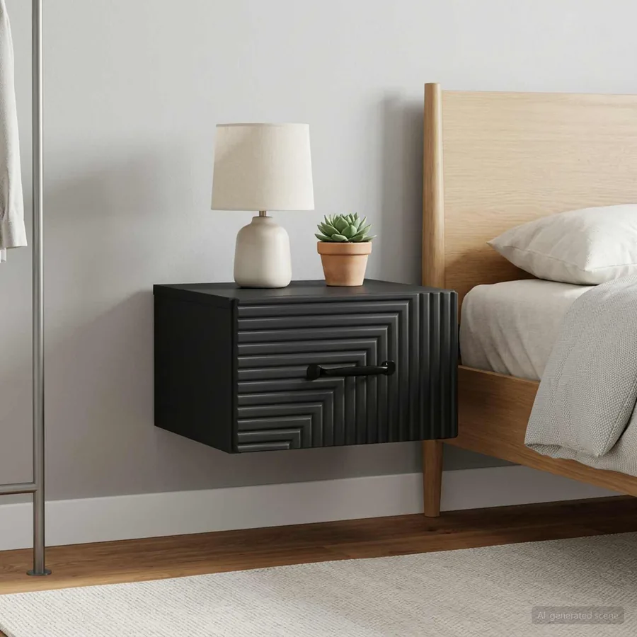 Cabinet de chevet mural 2 pcs Noir 34,5 x 33 x 20 cm - 4