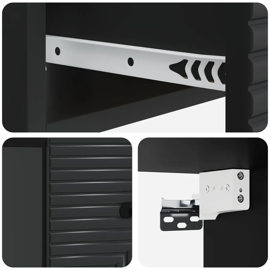 Cabinet de chevet mural 2 pcs Noir 34,5 x 33 x 20 cm - 8