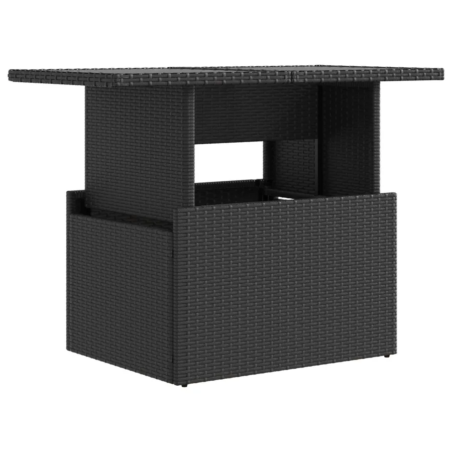 Ensemble de repas extérieur 3 pcs Noir et blanc crème polyrotin - 5