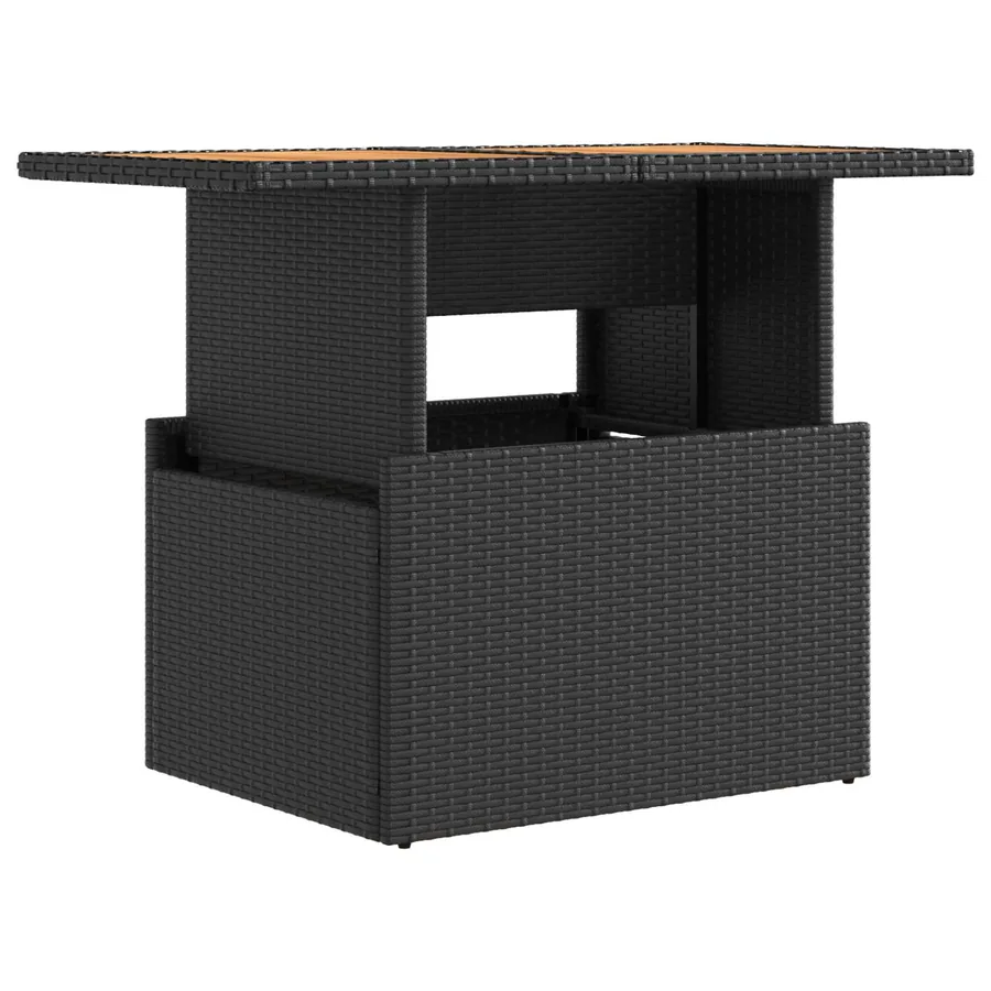 Ensemble de repas extérieur 5 pcs Noir et blanc crème - 5