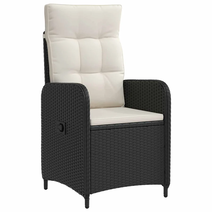 Ensemble de repas extérieur 7 pcs Noir et blanc crème - 4