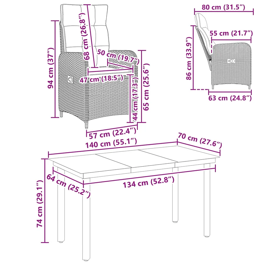 Ensemble de Tables Basses 5 pcs Noir et blanc crème - 11
