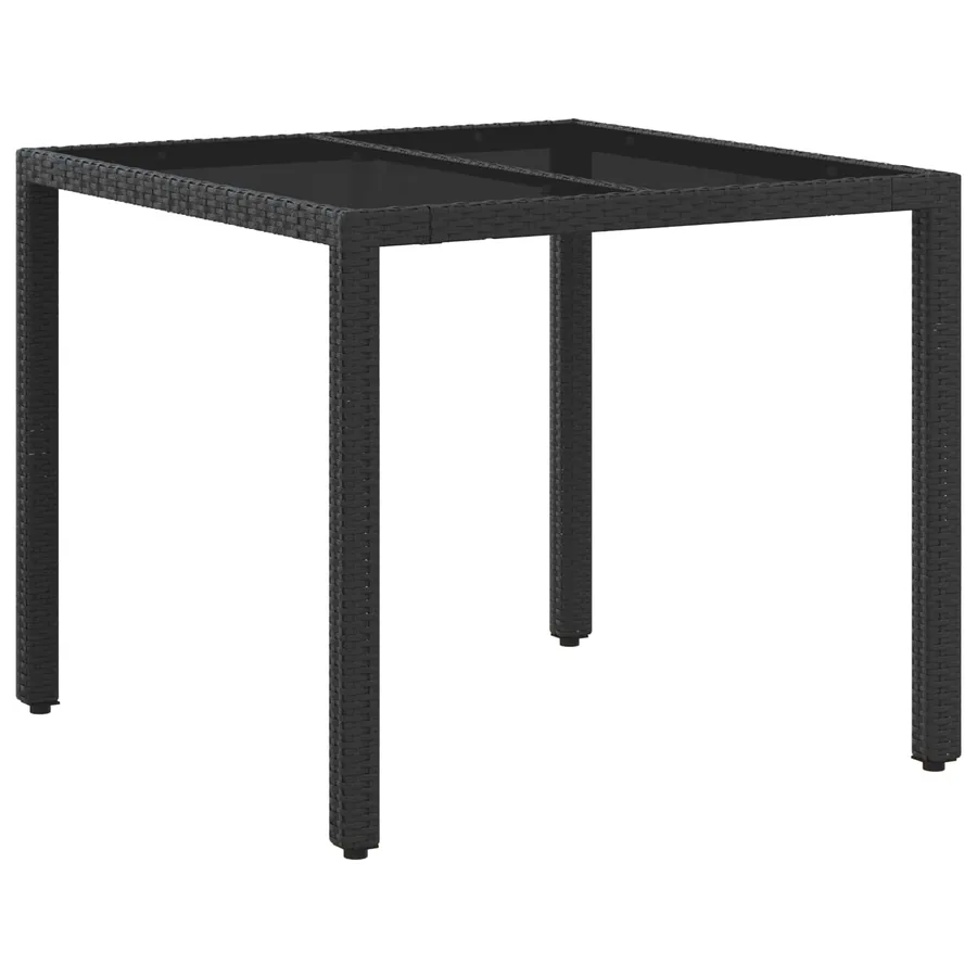 Ensemble de repas extérieur 5 pcs Noir et blanc crème - 5