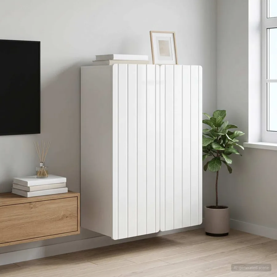 Armoire Murale Blanc brillant 66 x 34,5 x 92 cm