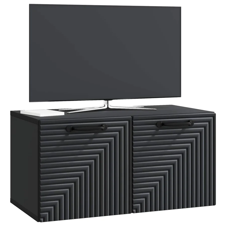Meuble TV mural Noir 59,5 x 31 x 30 cm Bois d'ingénierie - 3