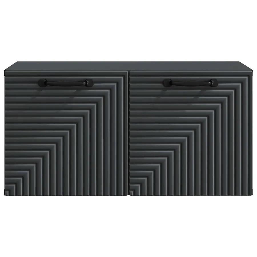 Meuble TV mural Noir 59,5 x 31 x 30 cm Bois d'ingénierie - 6