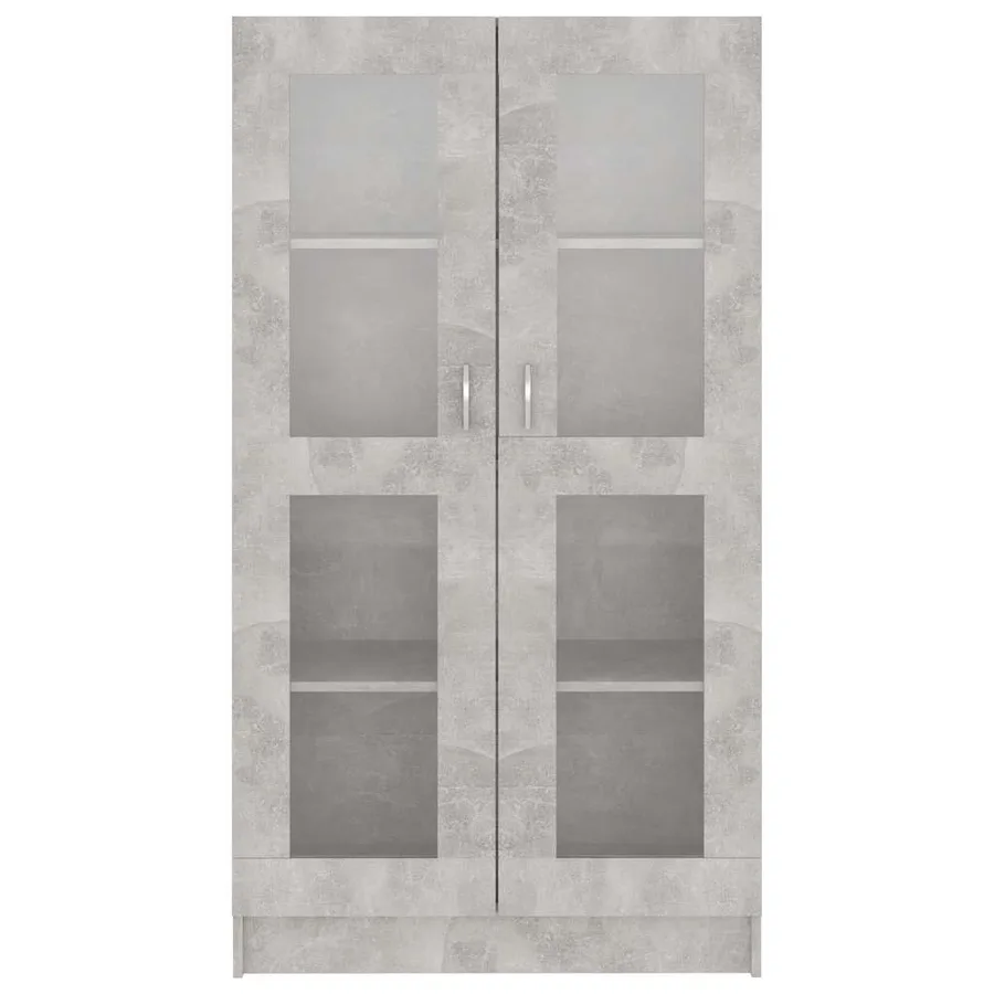 Armoire à vitrine Gris béton 82,5x30,5x150 cm Bois d'ingénierie - 5