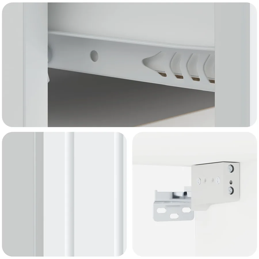 Cabinet de chevet mural 2 pcs Blanc 49 x 34,5 x 24 cm - 10