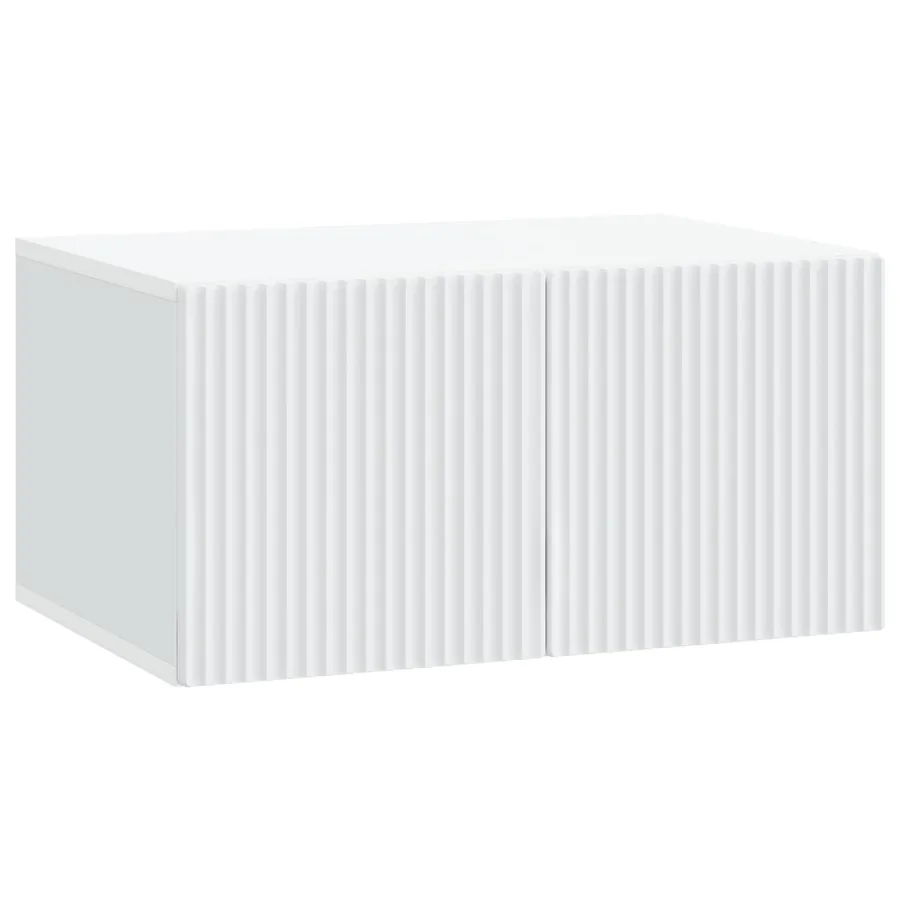 Meuble TV mural Blanc 59,5 x 41 x 30 cm Bois d'ingénierie - 2