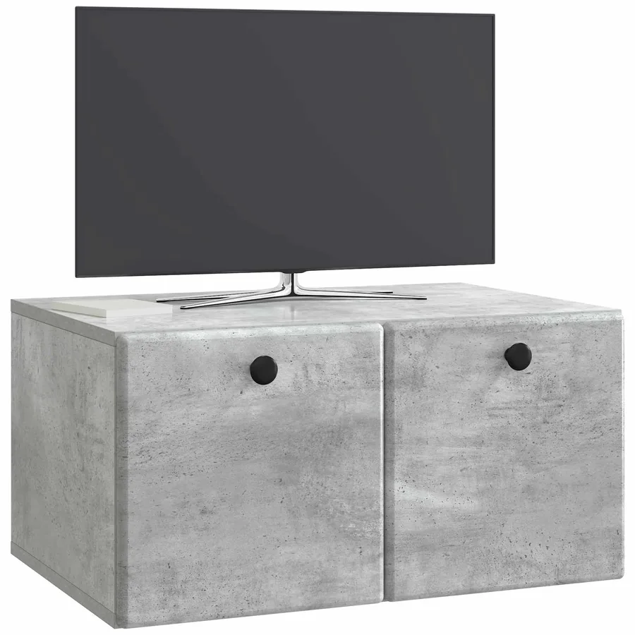 Meuble TV mural 59,5 x 41 x 30 cm Gris béton Bois d'ingénierie - 3