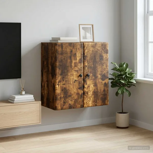 Armoire Murale Chêne fumé 59 x 31 x 60 cm Bois d'ingénierie
