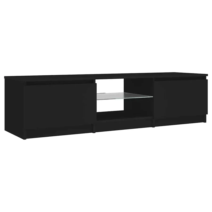 Meuble TV avec lumières LED noir 140x40x36 cm - 7