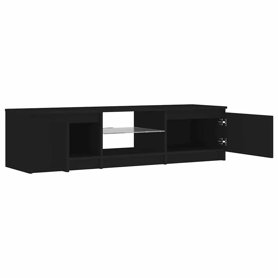 Meuble TV avec lumières LED noir 140x40x36 cm - 8