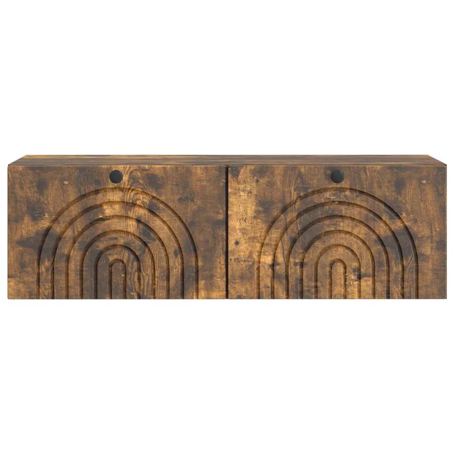 Meuble TV mural Chêne fumé 98 x 31 x 30 cm Bois d'ingénierie - 6