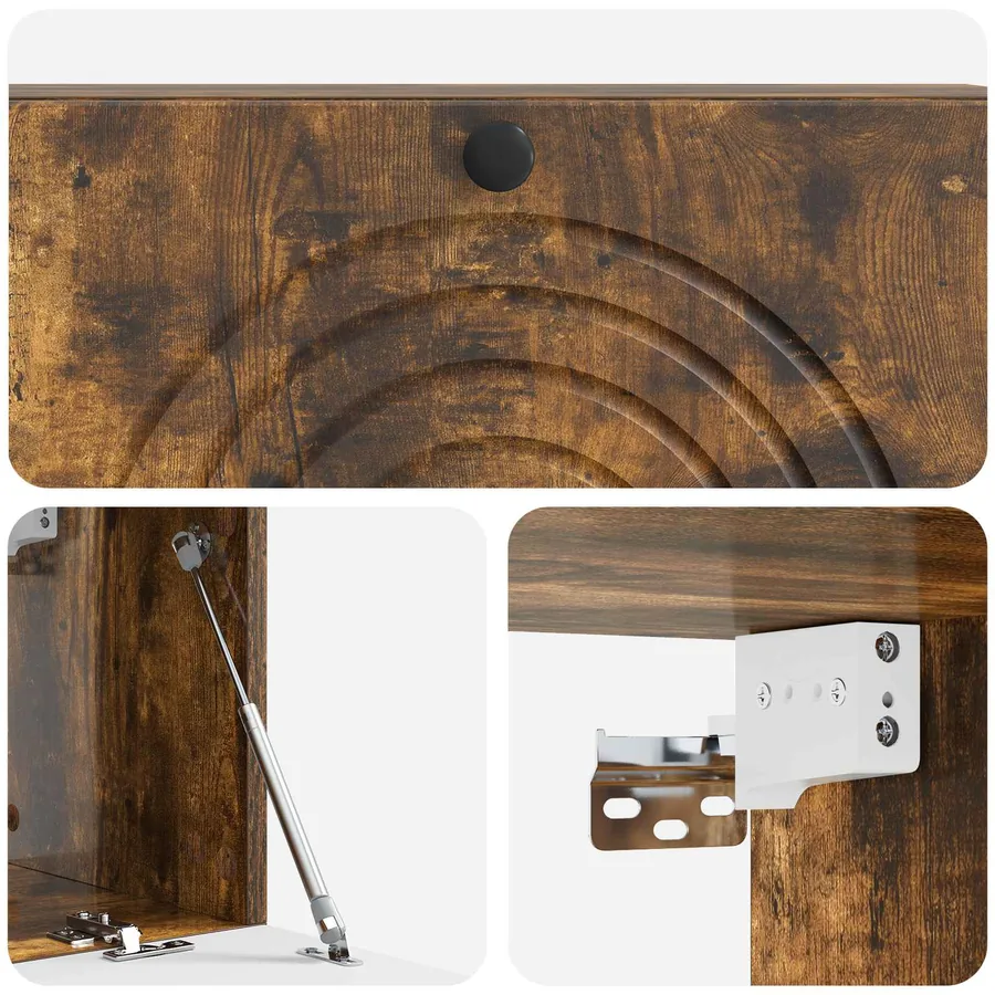 Meuble TV mural Chêne fumé 98 x 31 x 30 cm Bois d'ingénierie - 9