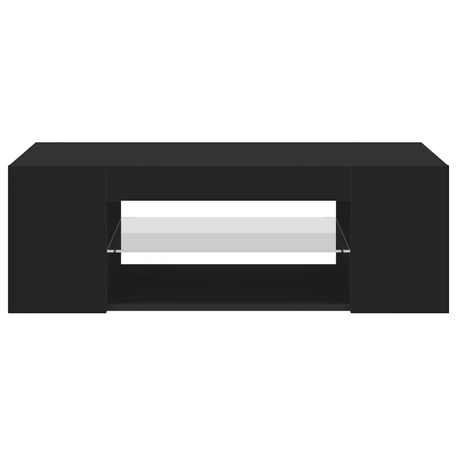 Meuble TV avec lumières LED Noir 90x39x30 cm - 4