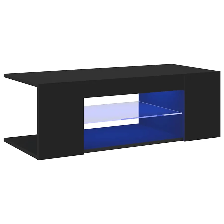 Meuble TV avec lumières LED Noir 90x39x30 cm - 5