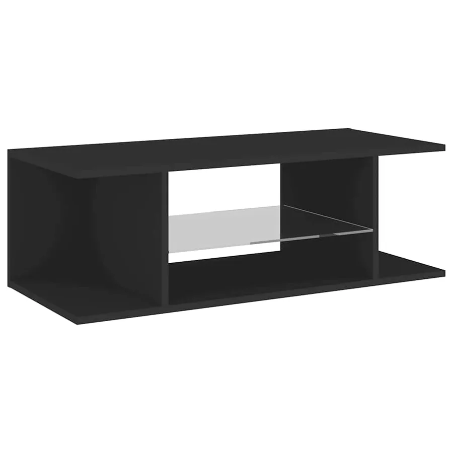 Meuble TV avec lumières LED Noir 90x39x30 cm - 7