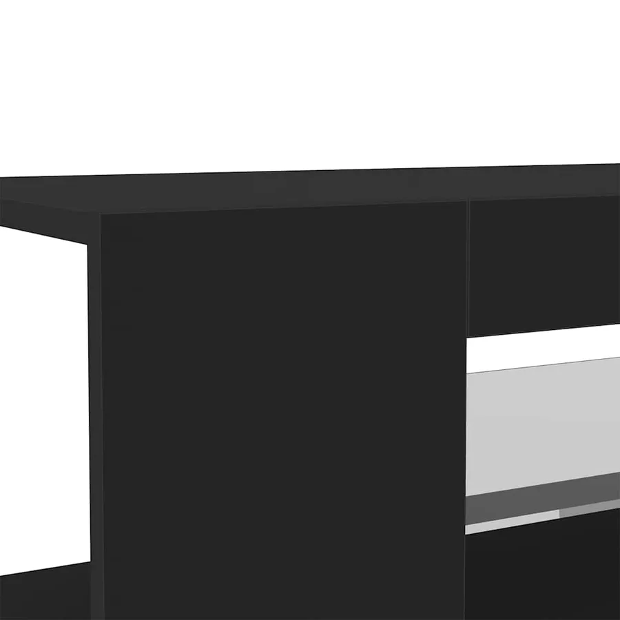 Meuble TV avec lumières LED Noir 90x39x30 cm - 9