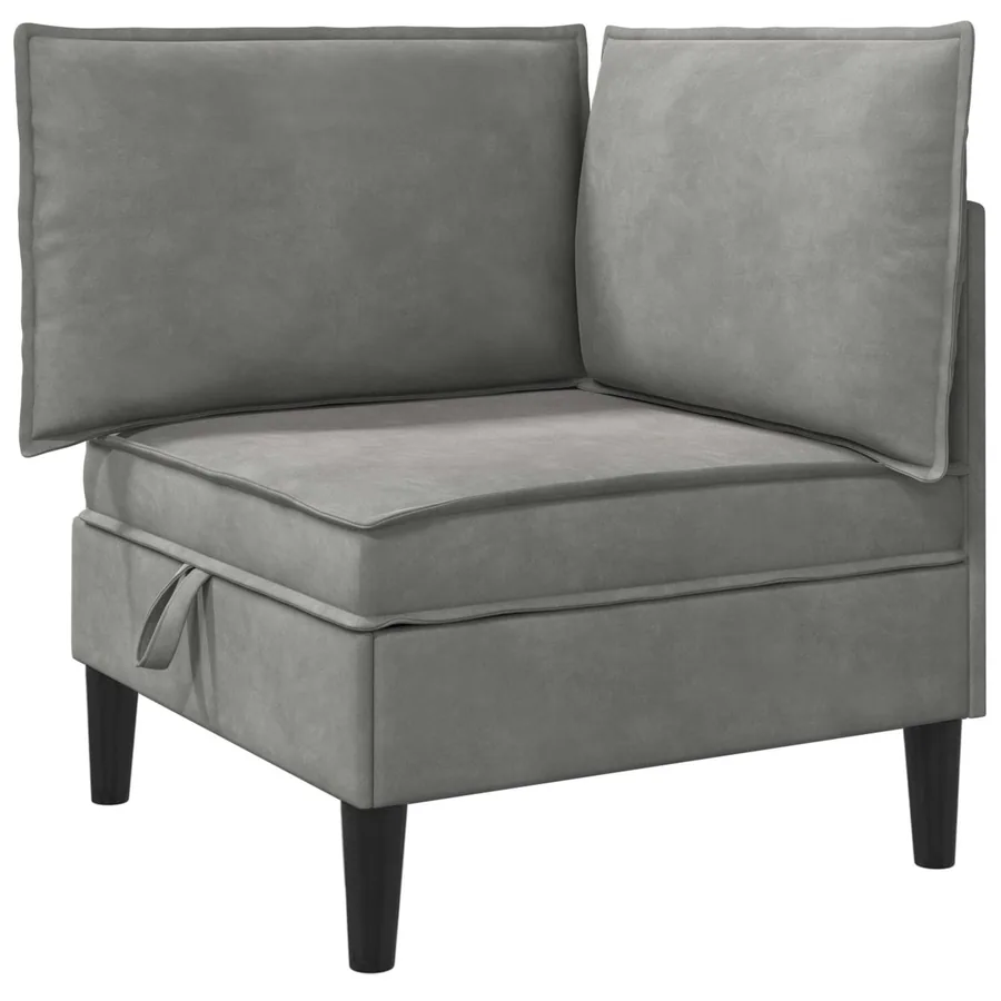 Sofa avec rangement Gris clair Velours - 2