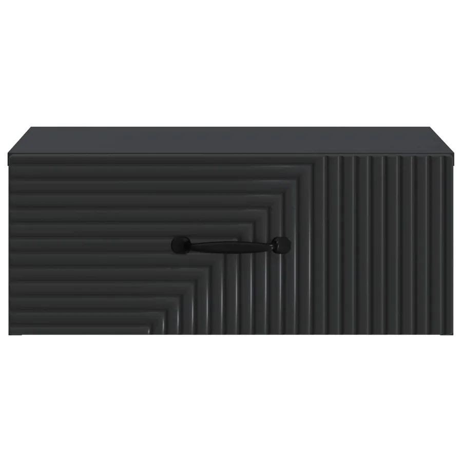 Cabinet de chevet mural avec tiroir Noir 49 x 34,5 x 20 cm - 5