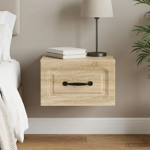 Cabinet de chevet mural Chêne Sonoma 34,5 x 33 x 20 cm